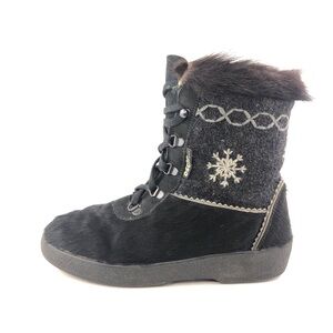 Oscar Sport Apres Ski Black Fur Winter Boots EUR 41